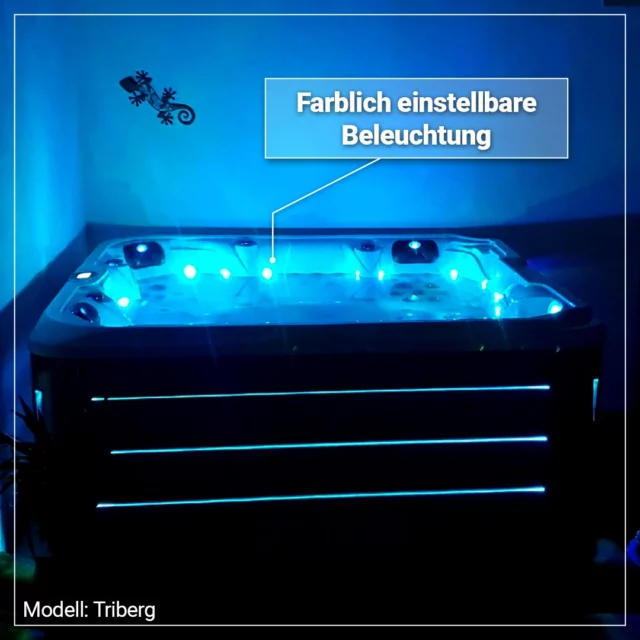 Die farblich einstellbare Beleuchtung setzt deinen Pool gekonnt in Szene und wird zu fortgeschrittener Stunde ein echter Hingucker: 43 LEDs im Innenbereich sowie 4 LEDs außen lassen deine Wellness-Oase am Abend erstrahlen.🌟 Das moderne Balboa Spa Touch Display macht dabei die Bedienung zum reinen Vergnügen.😊

---
Black Forest Pools 🌲🌊
Finde deine Wellnessoase! 🏝🏊‍♂️

#whirlpool #spa #entspannung #wellness #relax #wohlfühlen #swimspa #homespa #gartenpool #outdoorwhirlpool #gartenwhirlpool #gegenstromanlage #outdoorpool #jacuzzi #relaxtime #ortenau #kinzigtal #blackforestpools #bfp #wellnessoase #whirlpoolbeleuchtung